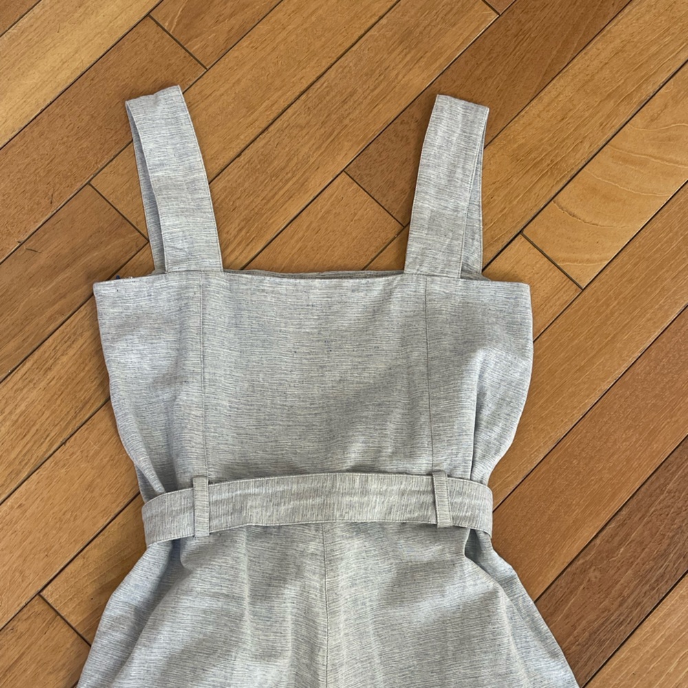 People Tree Organic Cotton Gray Wide-Leg Jumpsuit Belted Size 8 - Picture 12 of 13